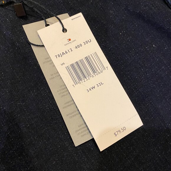 Tommy Hilfiger TH Flex Slim Fit Jeans Dark Wash Cotton Stretch 34x32 Mens NWT - Picture 4 of 6
